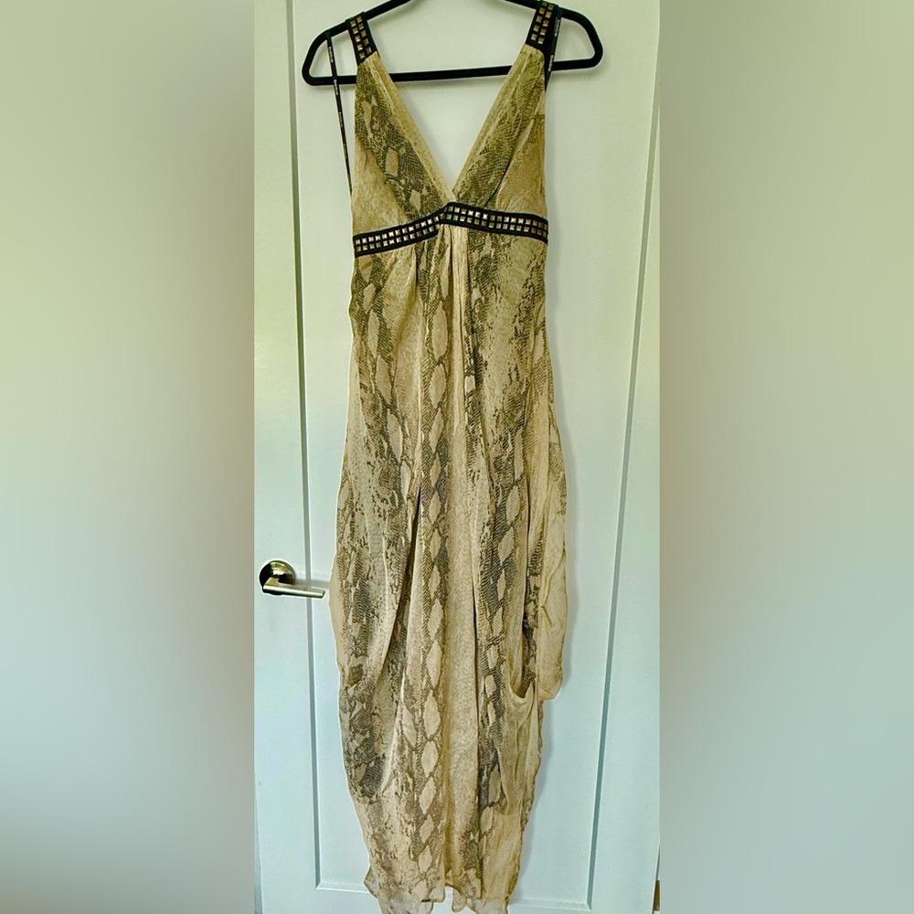 Bebe Snake Print Maxi Dress